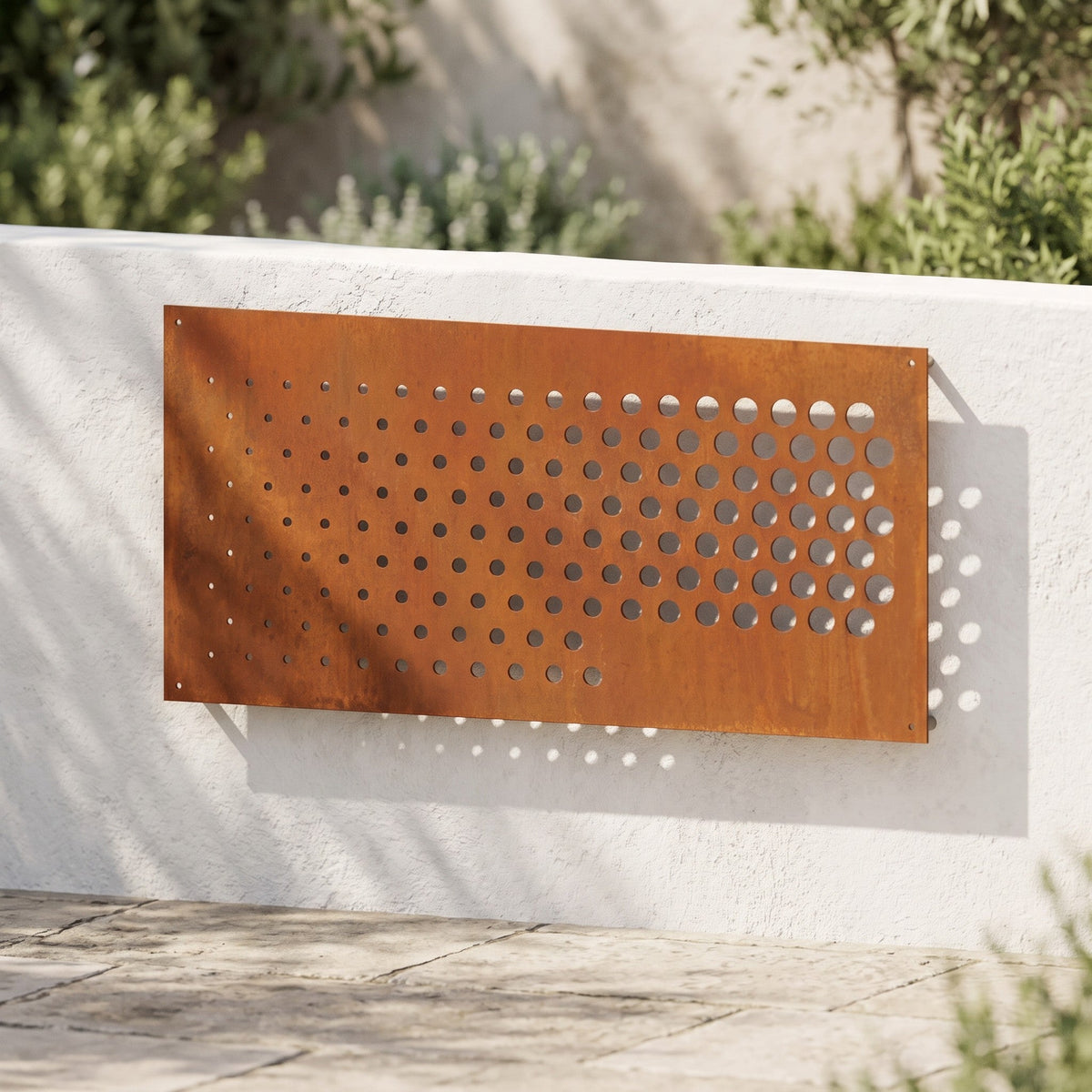 Panel decorativo de acero corten cortado por láser